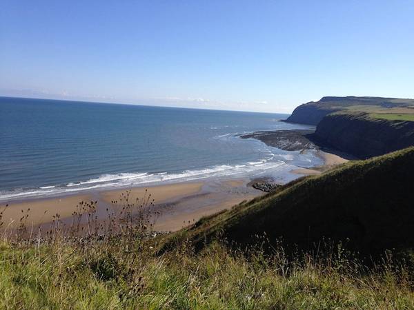 Cattersty Sands beach and cliffs near Skinningrove